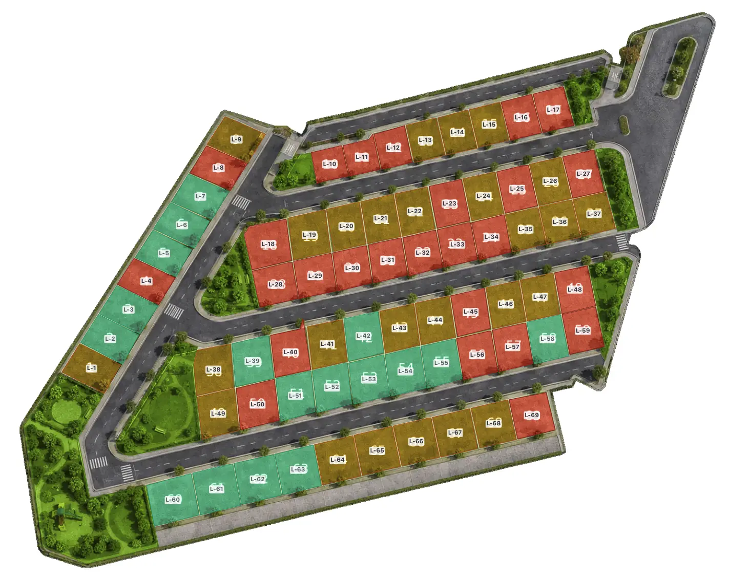 Mapa público interactivo con lotes disponibles y apartados